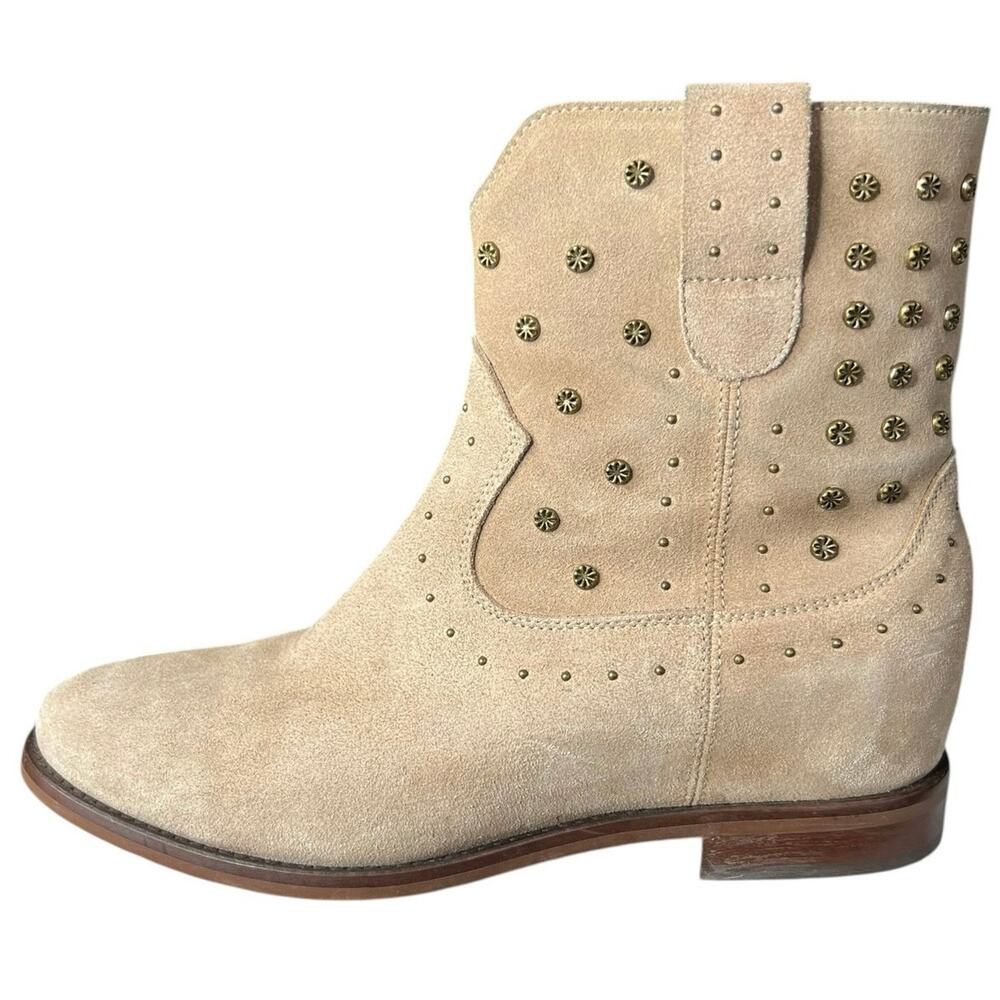 Kanna Women’s Nixie Tan Suede Studded Ankle Boot Size 39 US 8 - Picture 3 of 12